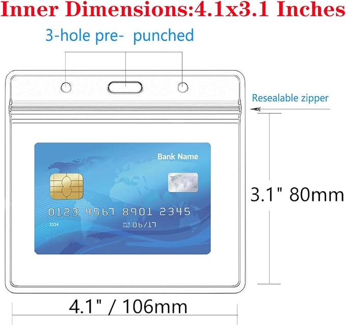 20Packs Extra Thick Horizontal ID Card Name Tag Badge Holder - Image 2