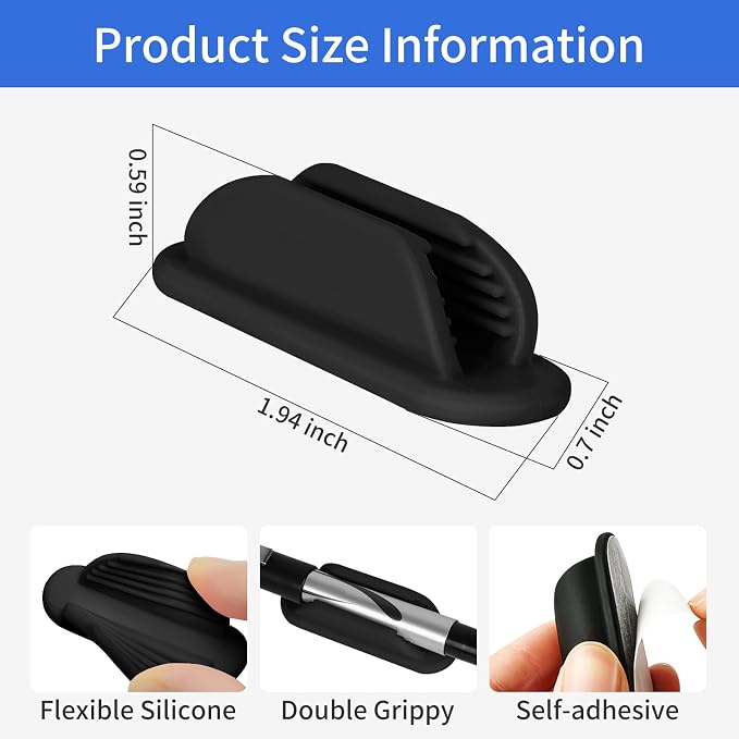 6 Pcs Adhesive Pencil Holders for Desk, Pen Organizer for Office Home | - Image 2
