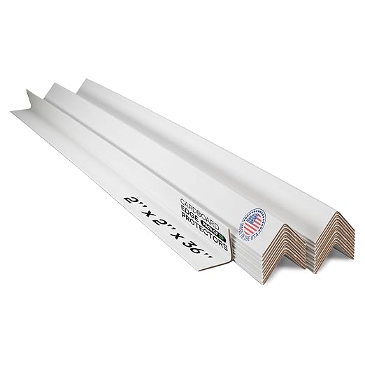 IDL Packaging 2” x 2” x 36” Cardboard Edge Protector (Pack of 20) - Corner Protectors for Shipping, Storage, & Moving – Reinforced Corner Guard Protection for Pallets, Wall Corners, & Furniture-DeskLoop Office
