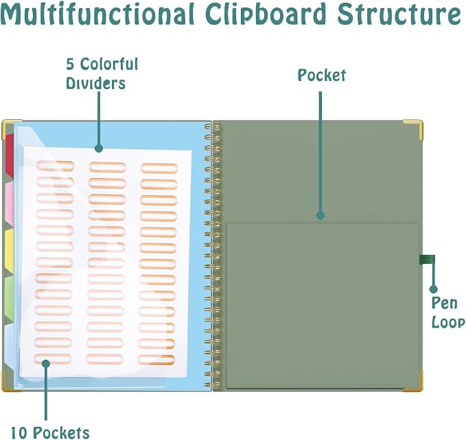HAUTOCO Clipboard Folio with Refillable Notepad - Image 4