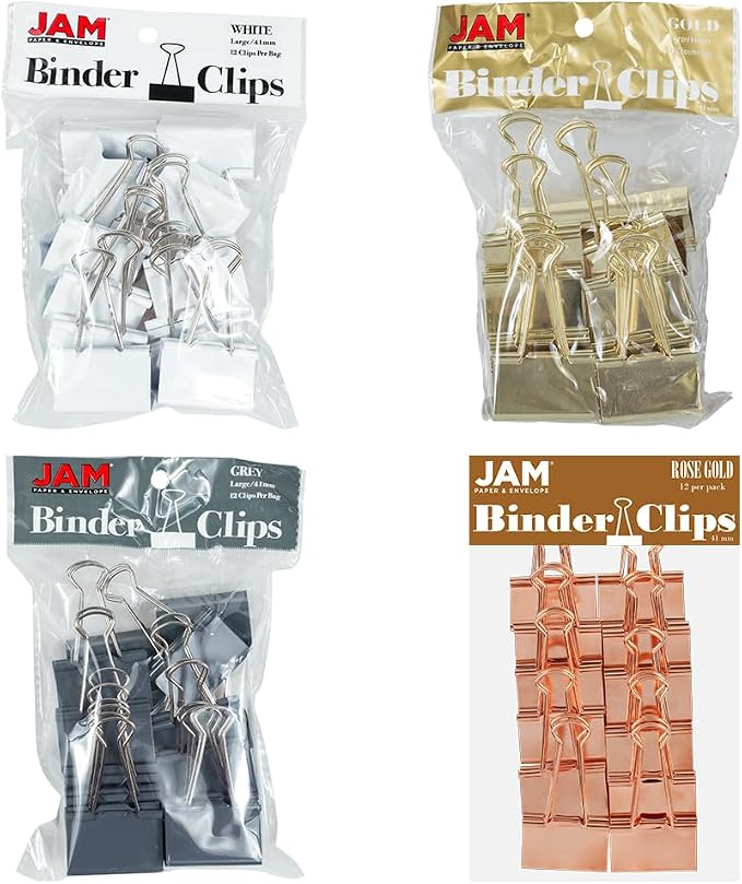 JAM PAPER Colorful Binder Clips Assortment by JAMPaper