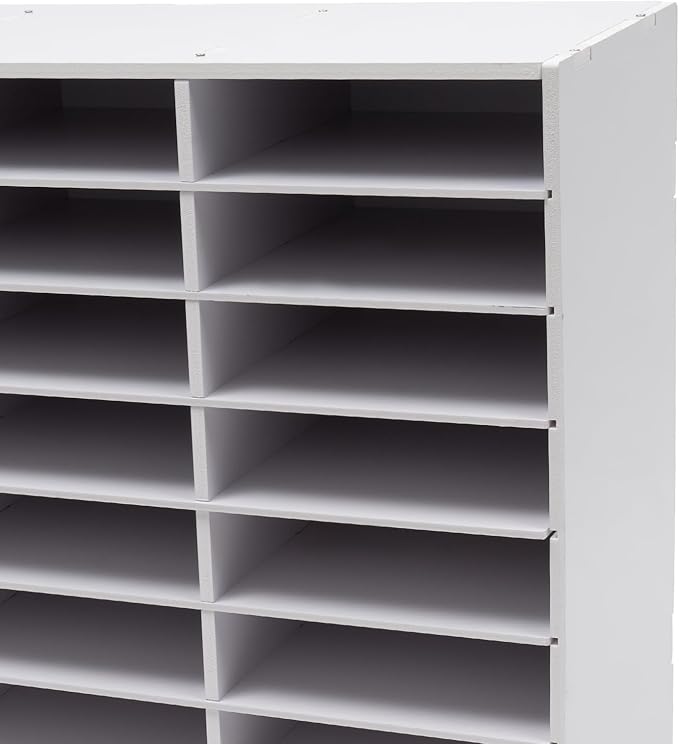 DYRABREST Mail Sorter Organizer 24 Compartments Wood Countertop Literature - Image 5