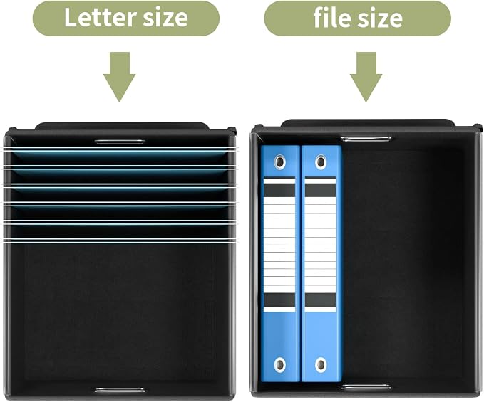 File Organizer Boxes with Lids, Linen Hanging Filing & Storage Box with Plastic - Image 3