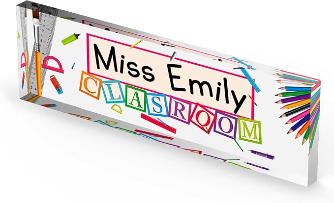 Artblox Acrylic Name Plate, Personalized Teacher Desk Sign, Modern Signage - Image 5