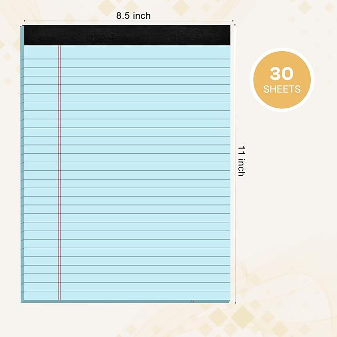 4 Pack Blue Legal Pads 8.5 x 11 Blue Note Pads 8.5 x 11 Notepad 8.5 x 11 Micro - Image 2
