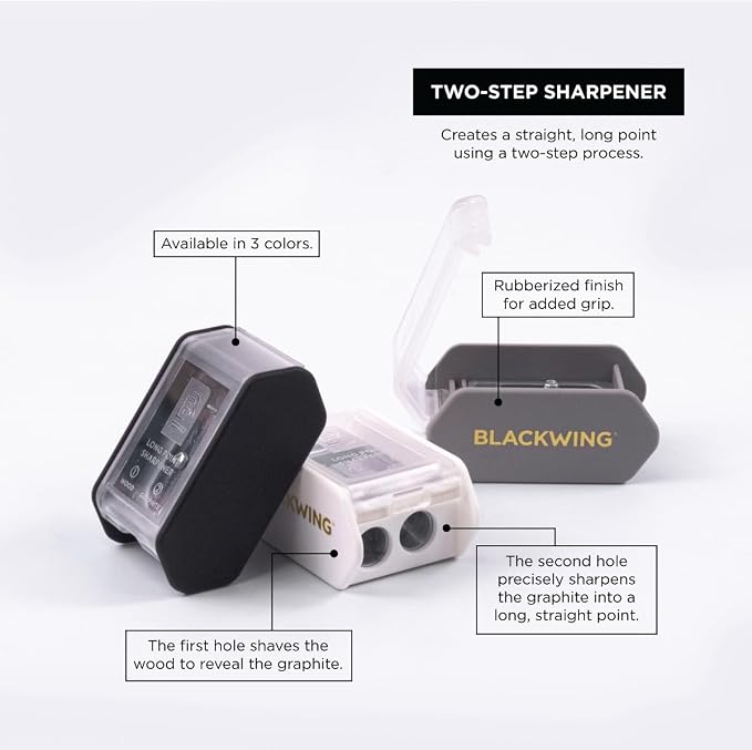 Blackwing Two-Step Long Point Pencil Sharpener, German Steel Blades, Creates - Image 5