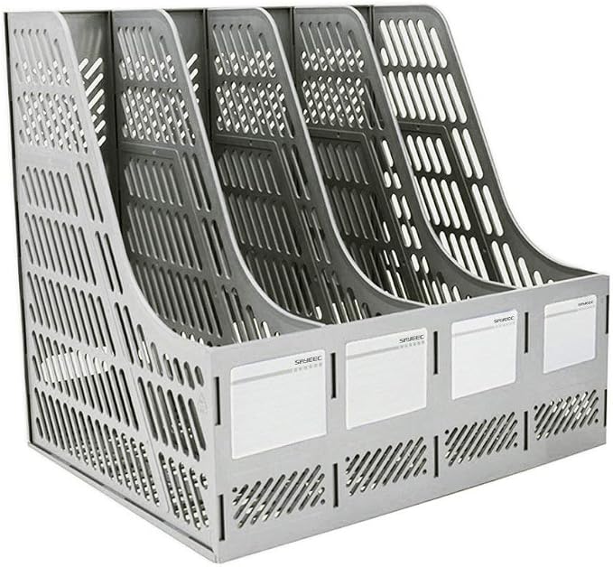 SAYEEC Sturdy Magazine Holder Organizer Desktop 4 Compartment File Holders by SAYEEC