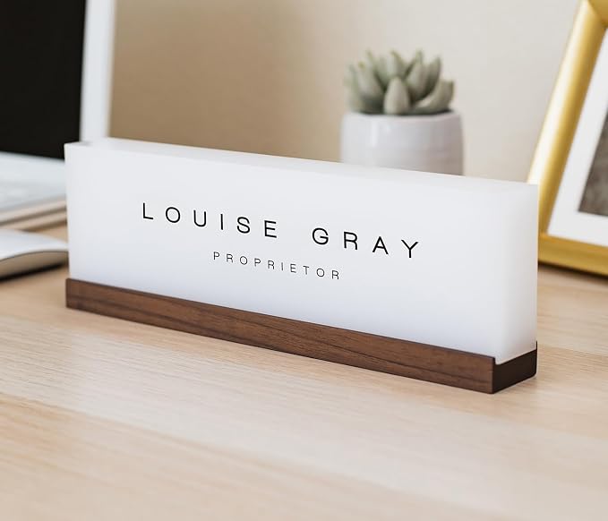 Personalized Acrylic Name Block w/Wooden Base - Image 8