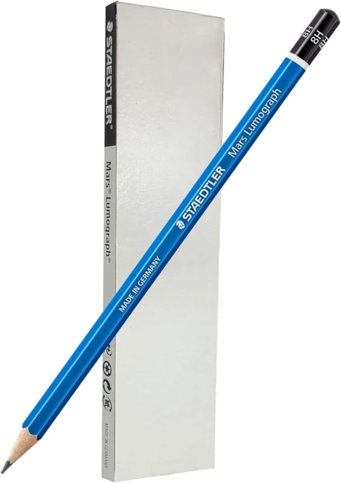 STAEDTLER Mars Lumograph 8H Graphite Art Drawing Pencil, 6 Pencils by Staedtler