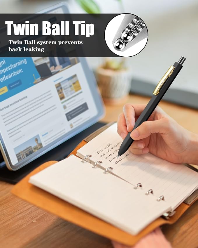 Piochoo Ballpoint Pens, 0.7mm Retractable Pen, Medium Point Pen Set - Image 3