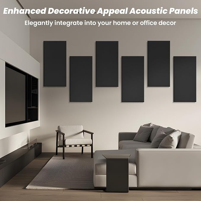 6 PCS Acoustic Panels, Large Soundproof Wall Panels, Professional Fiberglass - Image 3