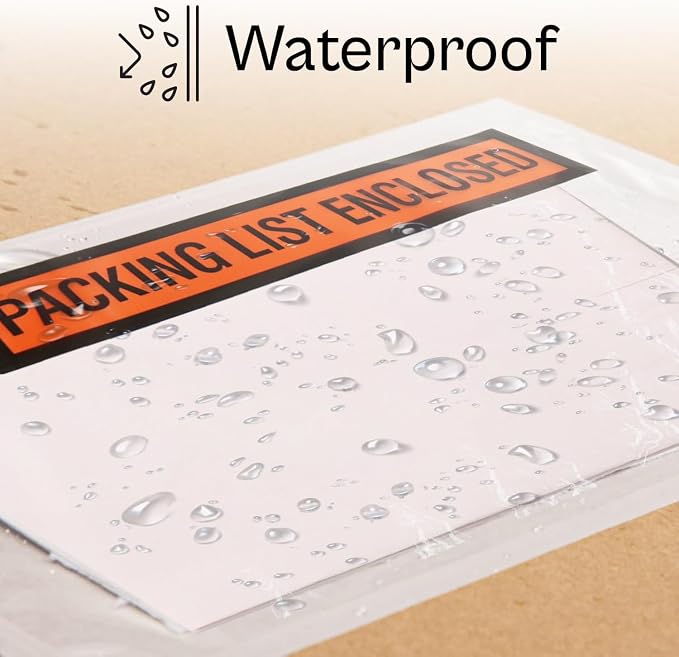 PSBM 1000 PCS 4.5 x 5.5 Inch Orange Panel Face Packing List Enclosed Envelopes - Image 8