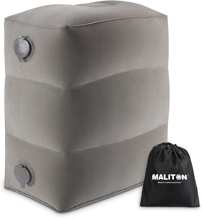 Inflatable Travel Foot Rest Pillow, Kids Airplane Bed, Adjustable Height Leg by Maliton