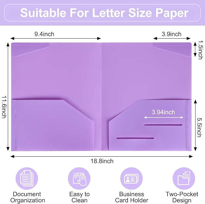 EOOUT 100pcs Plastic Folders - Image 2