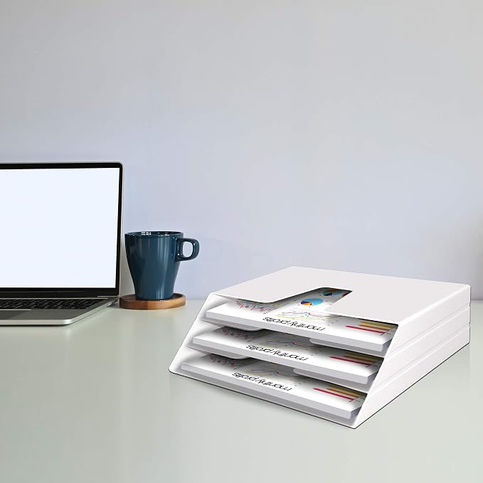 Acrimet Horizontal Triple File Folder Holder Organizer, Open Top Desktop - Image 3