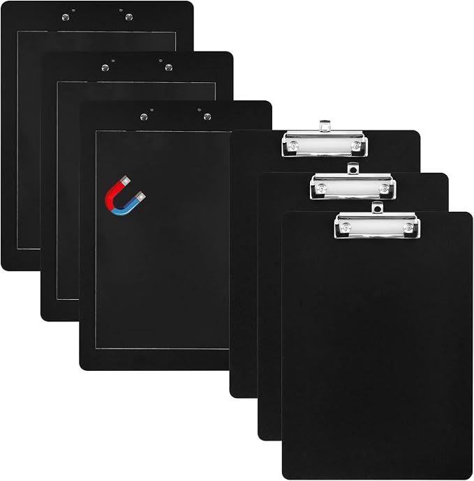 6 Pieces Magnetic Clipboards Letter Size Clipboards Black Clip Board by DOSTATNI