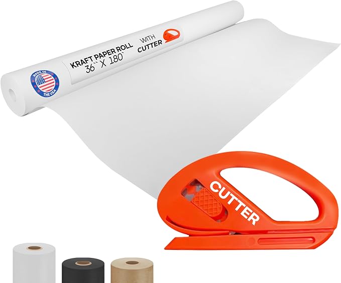 White Kraft Paper Roll 36" x 2160" by IDLPackaging