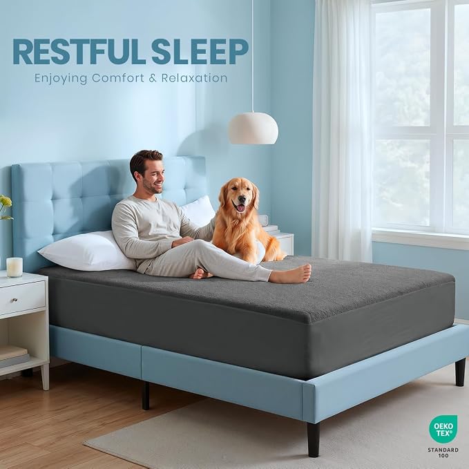 Twin XL Size Mattress Protector Waterproof, Premium 200 GSM Terry Mattress Cover - Image 5