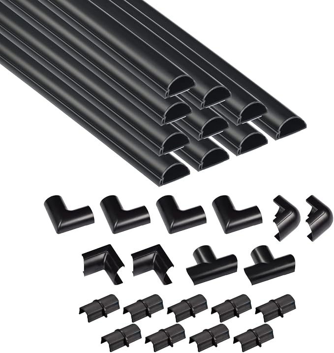 D-Line 157in Cord Cover Kit, Self-Adhesive Wire Hiders, Cable Raceway to Hide by D-LineUSAinc