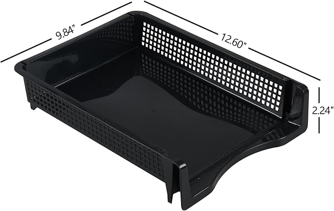 6 Pack Stackable Letter Trays, Plastic File Organizer Tray, Desktop Document - Image 2