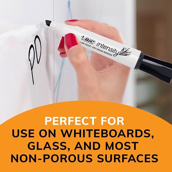 BIC Intensity Low Odor Dry Erase Markers, Chisel Tip, 4-Count Pack of Erasable - Image 6