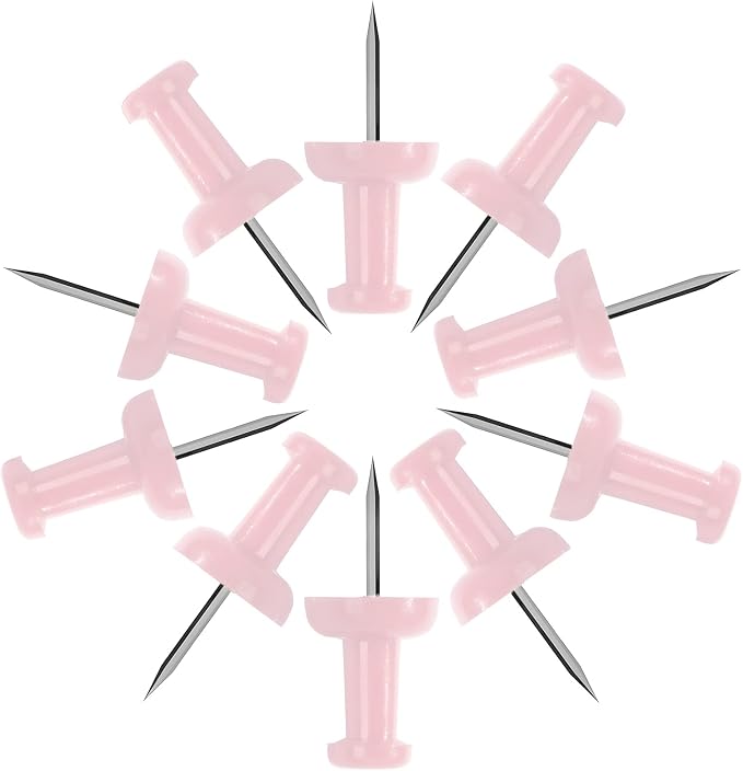 VAPKER Push Pins Tacks 120Pcs Solid Baby Pink Thumb Tacks Larger Size Pin Map by VAPKER