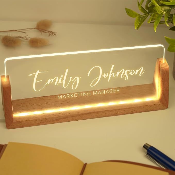Custom Name Plate for Desk, Personalized Light Up Acrylic Desk Name Plate - Image 8