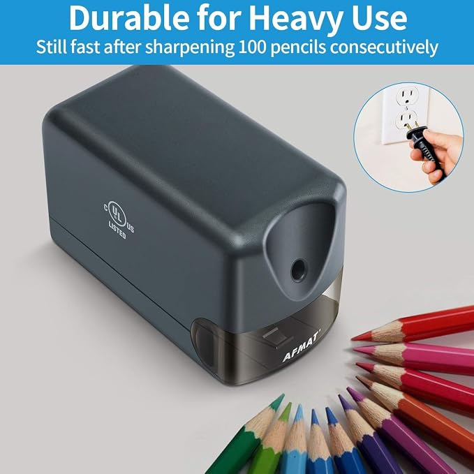 AFMAT 3 Pack Electric Pencil Sharpener, Heavy Duty Pencil Sharpener - Image 4