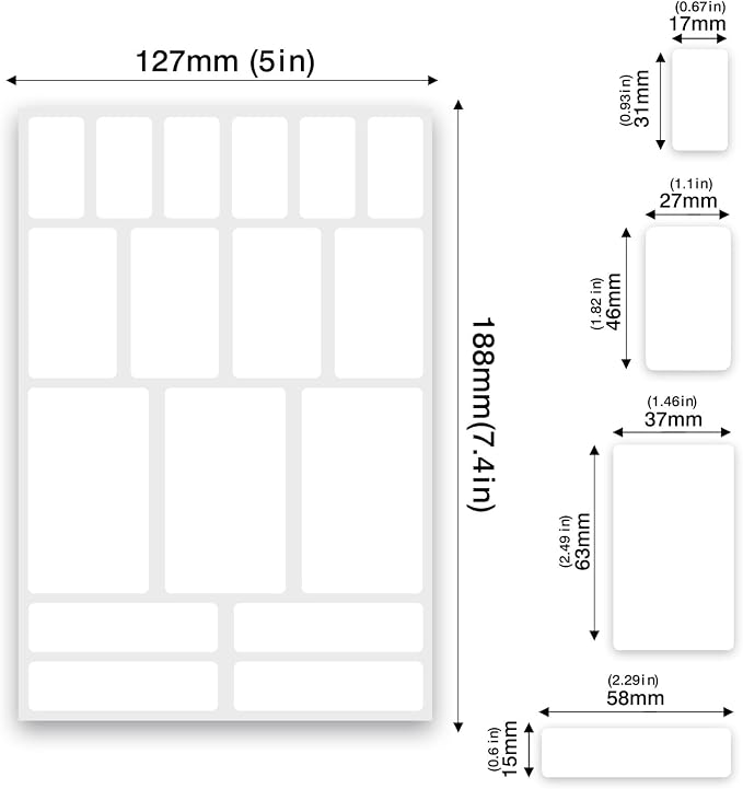 JIEHENG 170Pcs White Removable Labels - Image 6