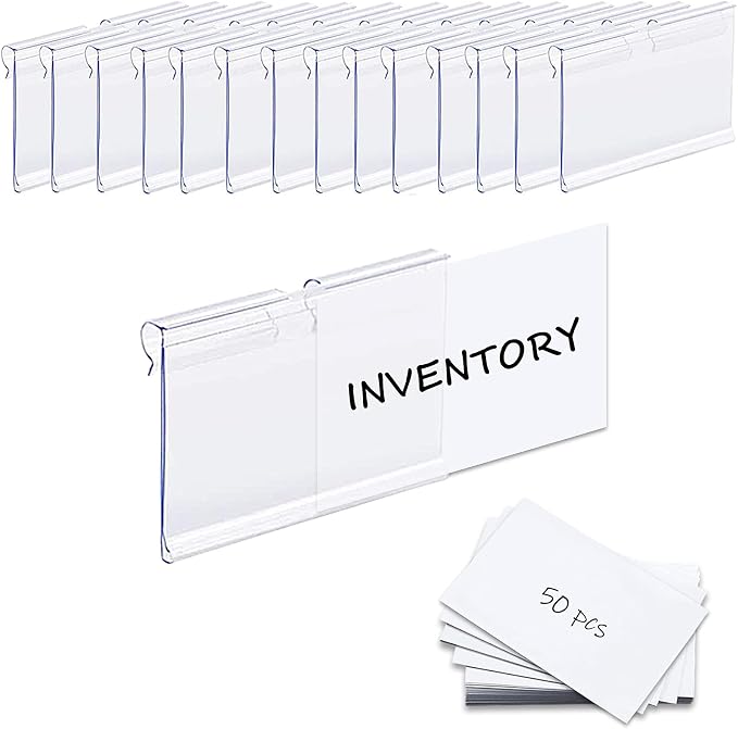 50PCS Basket Bin Labels Clip On, ChanQnTon Clear Plastic Label Holders by ChanQnTon