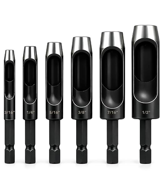 UNCO- Leather Hole Punch Drill Bit Set, 3/16" 1/4" 5/16" 3/8" 7/16" 1/2" by Unco