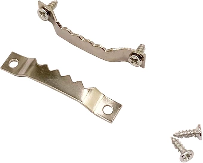 50 Pack Small Sawtooth Picture Hangers Steel Picture Hangers Picture Frames Hangers with Screws Picture Hang Solutions, for Hanging Clock Paintings Artwork Picture Frame Hook Photos (Silver)-DeskLoop Office