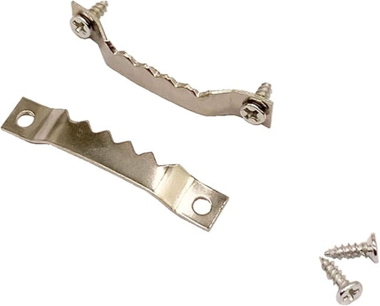 50 Pack Small Sawtooth Picture Hangers Steel Picture Hangers Picture Frames Hangers with Screws Picture Hang Solutions, for Hanging Clock Paintings Artwork Picture Frame Hook Photos (Silver)-DeskLoop Office