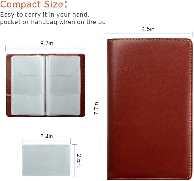 Sooez Leather Professional Business Card Book Holder Organizer, 240 Capacity - Image 6