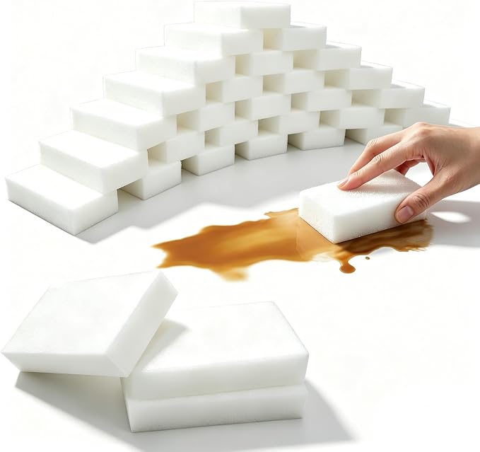 100 Pack Magic Sponges Cleaning Erasers, Long-Lasting Melamine Foam by Unknown