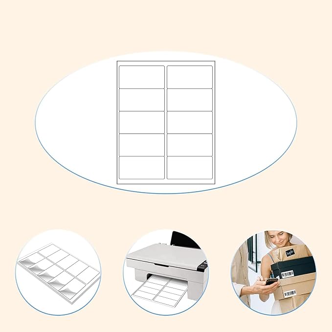 2” x 4” Shipping Mailing Labels, Printable White Sticker Label - Image 5