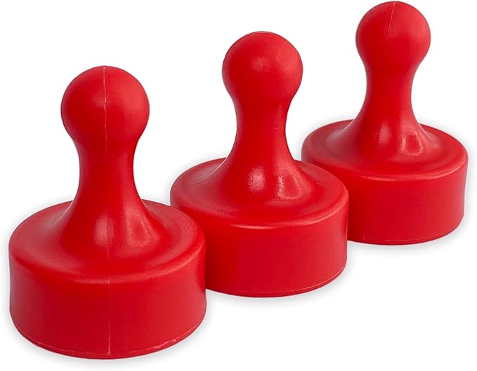 GLASSBOARD STUDIO Powerful Neodymium Magnets, Pawn-Shaped - Strong Fridge/Refrigerator and Whiteboard Magnet, Ideal for Office, Kitchen, Crafts - Rare Earth, Heavy Duty (3, Red)-DeskLoop Office