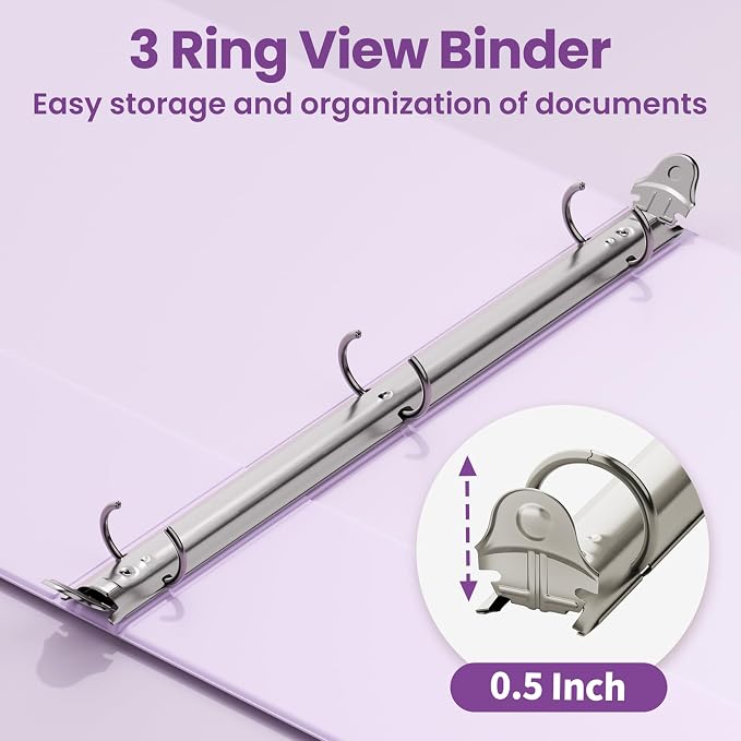 SUNEE 3 Ring Binder 1/2 Inch 1 Pack - Image 3