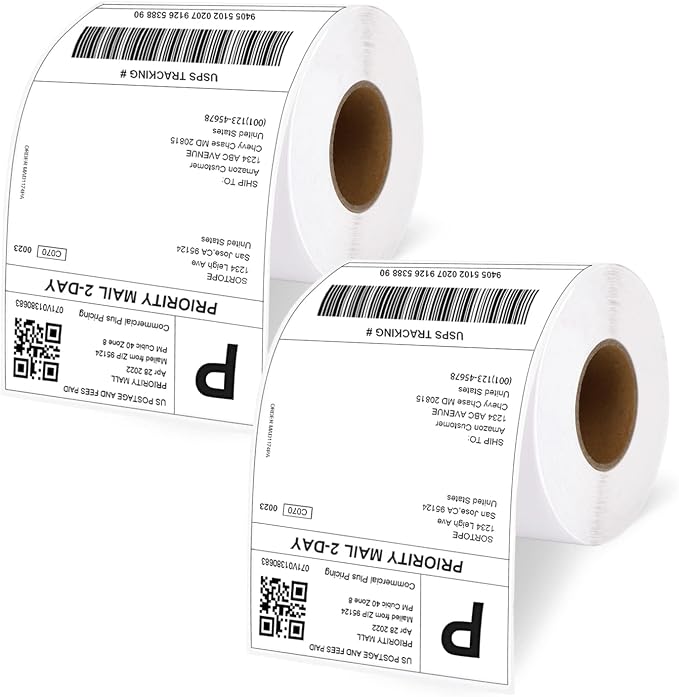 4"x6" Direct Thermal Shipping Labels, 500 Labels/Roll by Razuvo