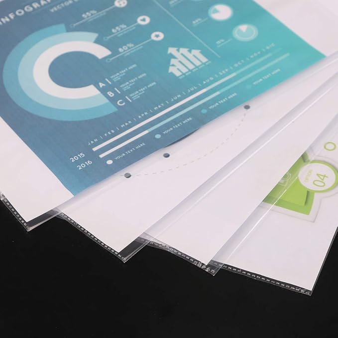 Sheet Protectors, 100 Pack Plastic Page Protectors, 3 Hole Upgrade Thickened - Image 7
