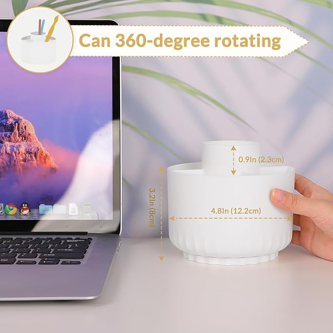 SKYDUE 360 Degree Rotating Desk Organizer, Dual-Purpose Pencil Pen Holder for Desk, Rotating Pencil Cup with Stickers, Office Supplies, Desk Decor for Office, School, Home-DeskLoop Office