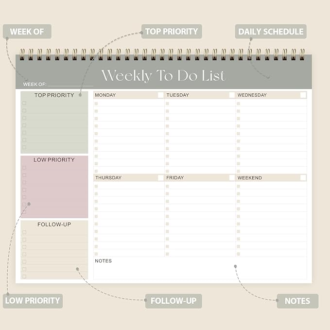 Weekly To Do List Notepad, Undated Planner - Image 2