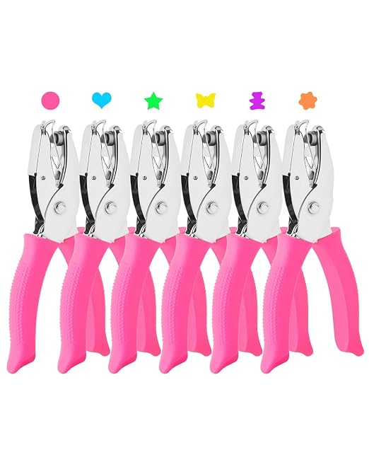 UCEC 6PCS Single Hole Punch Set – 1/4" Heart, Flower & 3/16" Butterfly & 5/16" by UCEC