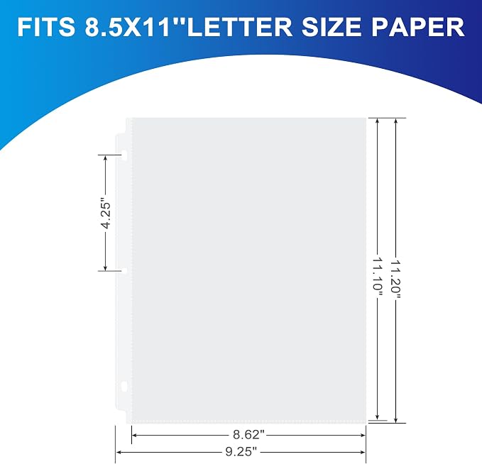 200 Pack Clear Sheet Protectors, 8.5 x 11 inch Page Protectors - Image 2
