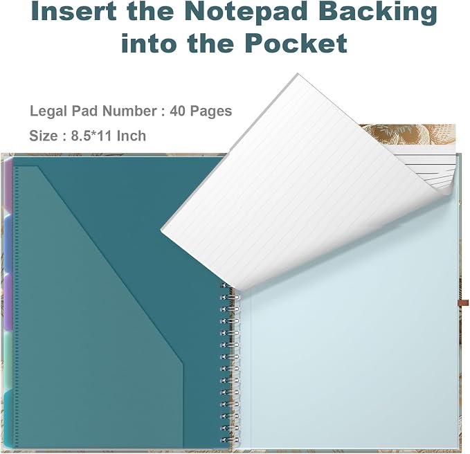 Hongri Clipboard Folio with Refillable Lined Notepad, 8.5 x 11 Folders with - Image 5