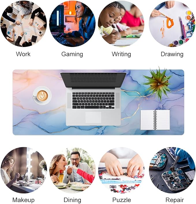 QIYI Large Mouse Pad, PU Leather Desk Mat - Image 7