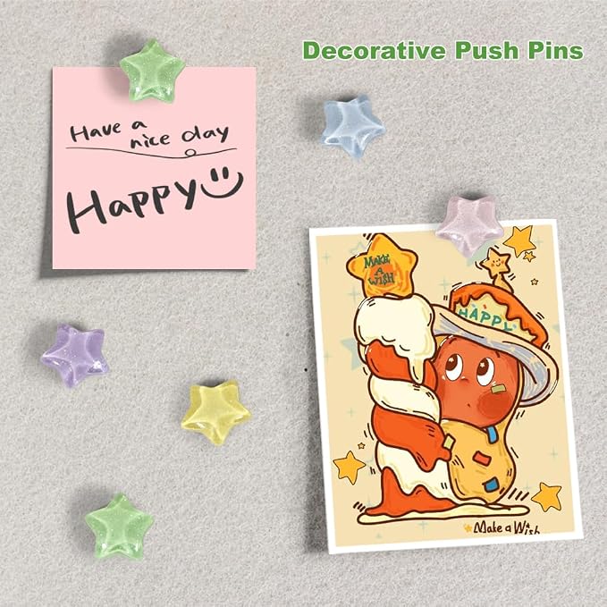 30Pcs Cute Star-Shaped Decorative Push Pins, Bulletin Board Tacks, Cork Board - Image 5
