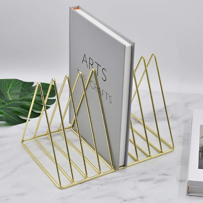 EASEPRES Gold File Holder Organizer, Triangle Record Album Holder Magazine Wire - Image 5