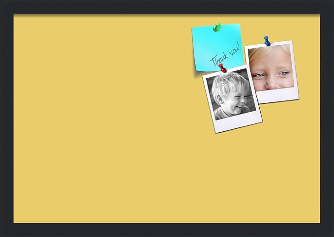 PinPix 22x15 Inch Cork Bulletin Board. This Decorative Framed Pin Board Comes with Honey Pastel Design and a Satin Black Frame. Ideal for Home Office Decor or Message Board (PinPix-1810)-DeskLoop Office