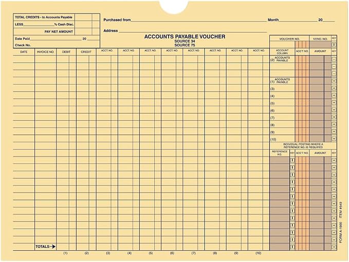 Accounting Voucher Jackets A1900, 12 x 9 Buff 32# Kraft Paper, 100 Pack | by Unknown